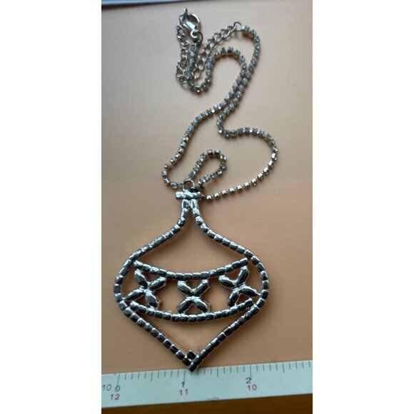 Christmas in July Massive Rhinestone Christmas Ornament Pendant Necklace With Re - Picture 15 of 16